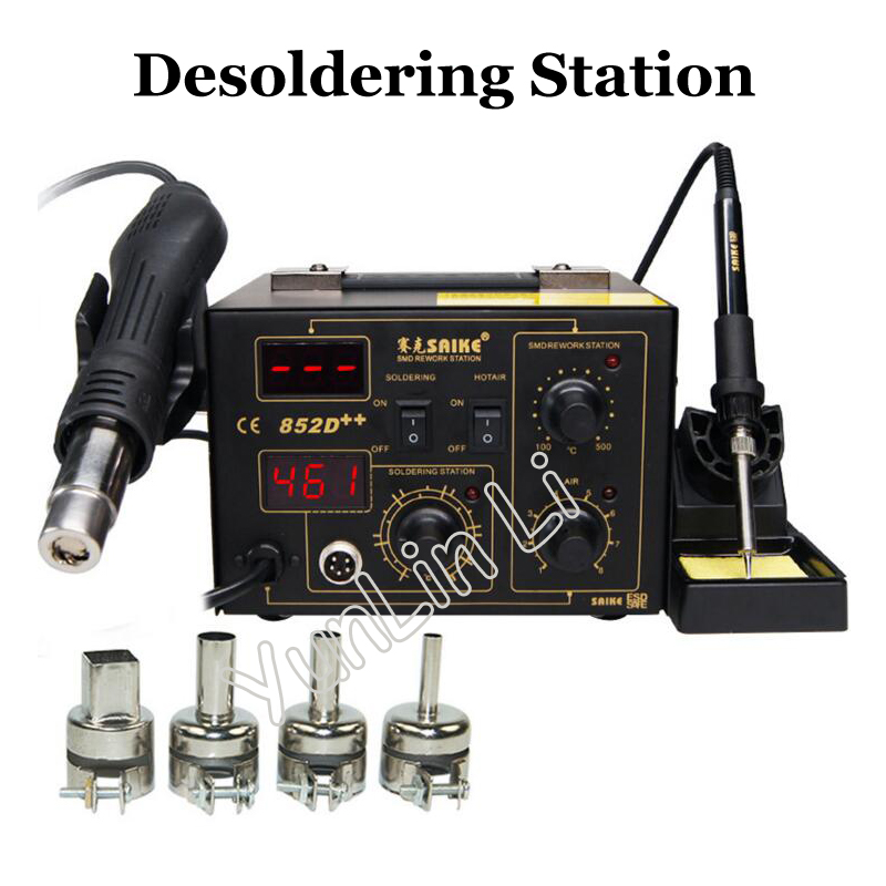 Smd Rework Station Hot Air Soldering 2 In 1 - Cyfrowy wyświetlacz dużej mocy 852D +
