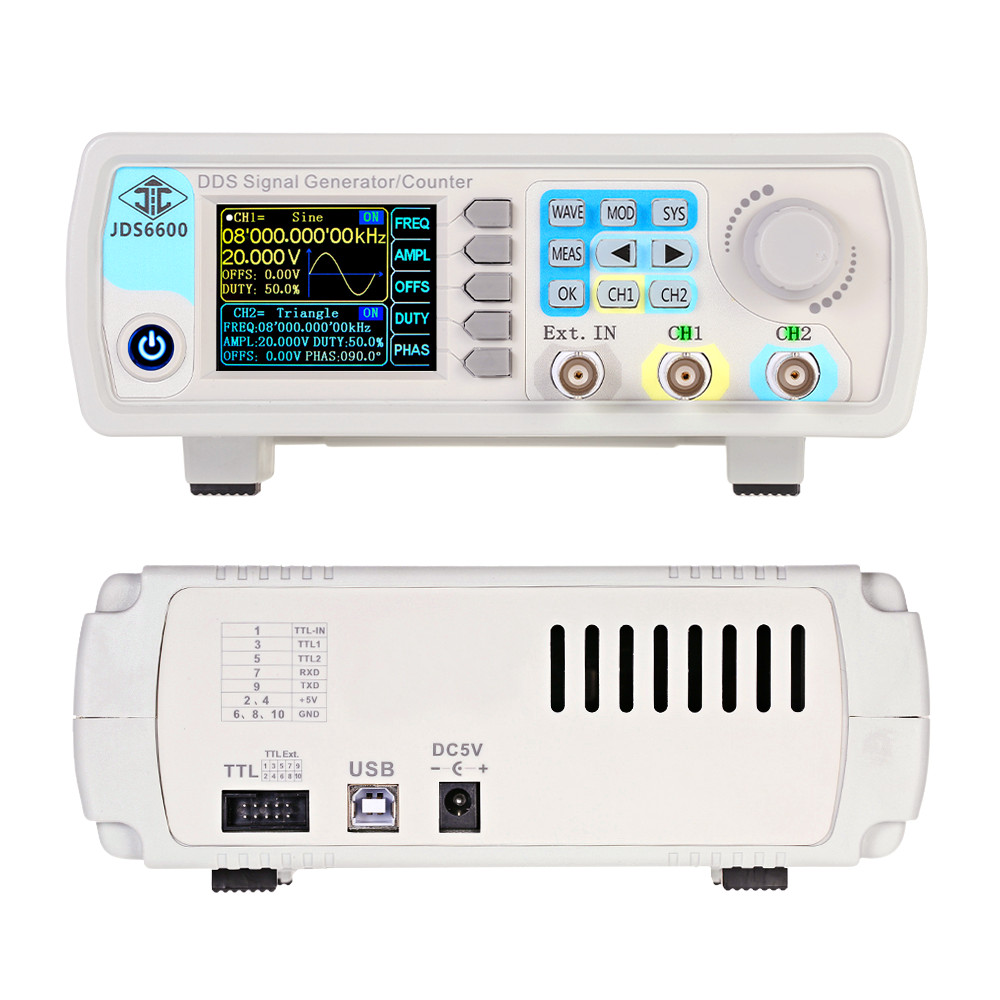 Dual Channel Arbitrary Waveform Function Generator 60Mhz - JDS6600 15/30/40/50/60 MHz Funkcja DDS Generator