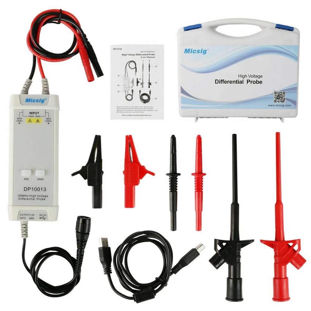 High Voltage Differential Probe 100Mhz 1300V - 2025Micsig Oscyloskop 1300V 100MHz Sonda różnicowa