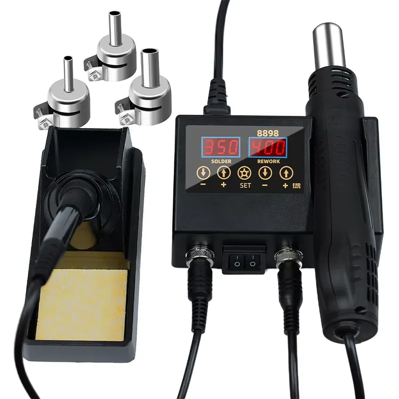 Stacja lutownicza 2 w 1 z cyfr – Smd Rework Station Hot Air Soldering 2 In 1 recenzja i cena