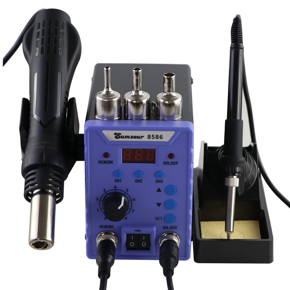 Stacja lutownicza Sumsour 8586 – Smd Rework Station Hot Air Soldering 2 In 1 recenzja i cena