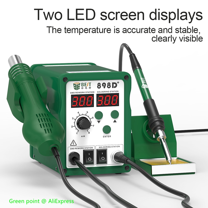 BST-898D + wyświetlacz LED 2 w – Smd Rework Station Hot Air Soldering 2 In 1 recenzja i cena