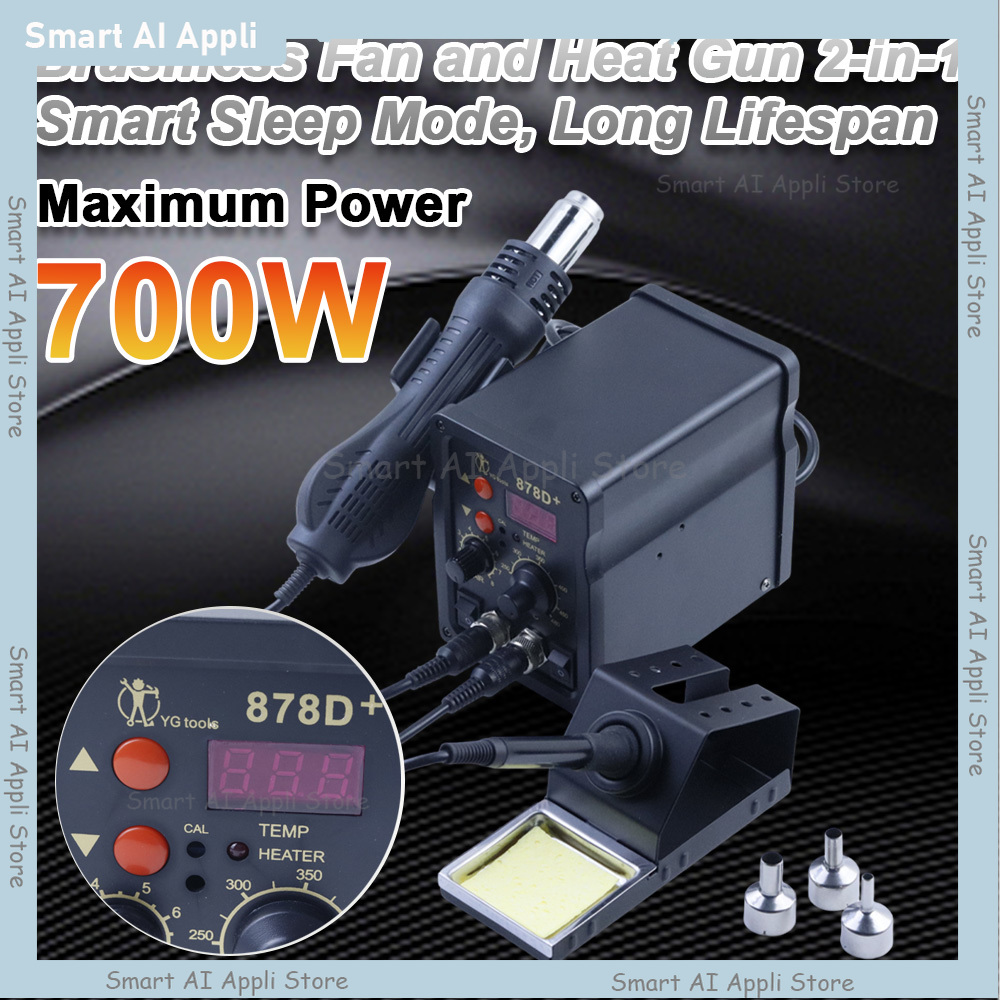 Stacja lutownicza 2 w 1 z wyśw – Smd Rework Station Hot Air Soldering 2 In 1 recenzja i cena