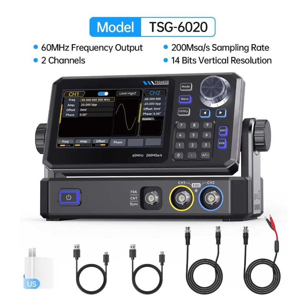 Generator sygnałów funkcyjnych – Dual Channel Arbitrary Waveform Function Generator 60Mhz recenzja i cena
