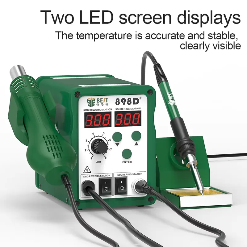 BST-898d+ Cyfrowa Stacja Lutow – Smd Rework Station Hot Air Soldering 2 In 1 recenzja i cena